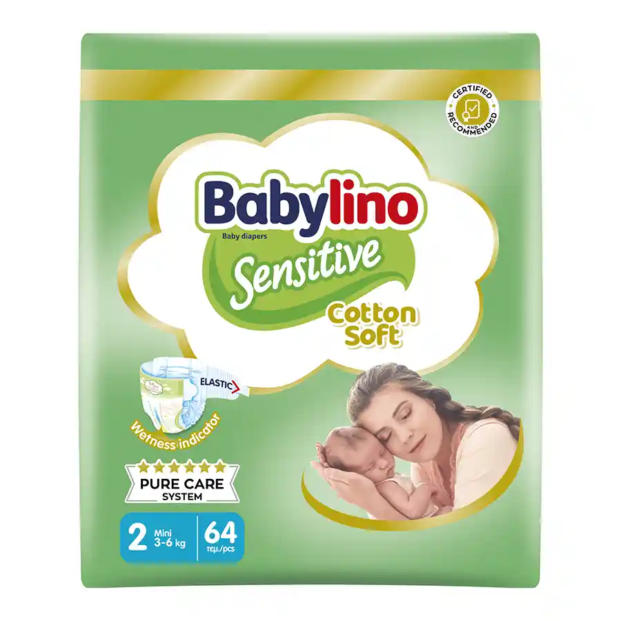 Babylino Sensitive Πάνες Νο2 (3-6kg.) Economy 64τεμ.