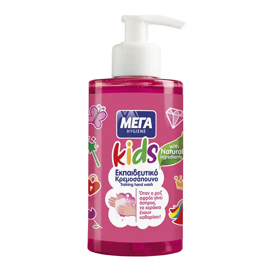 Μέγα Kids Κρεμοσάπουνο Ροζ Με Αντλία 250ml.