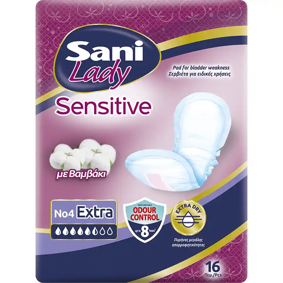 Sani Lady Sensitive Σερβιέτες Ακράτειας Extra No4 16τεμ.