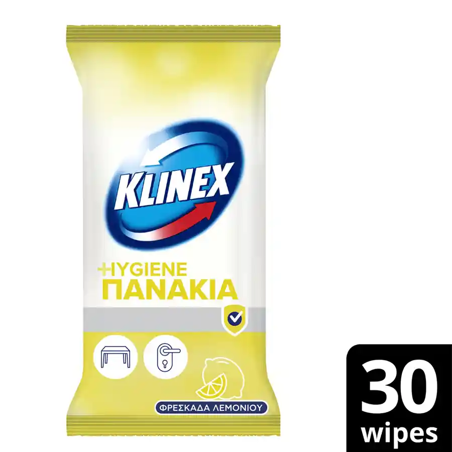 Klinex Υγρά Πανάκια Καθαρισμού Φρεσκάδα Λεμονιού 30τεμ.