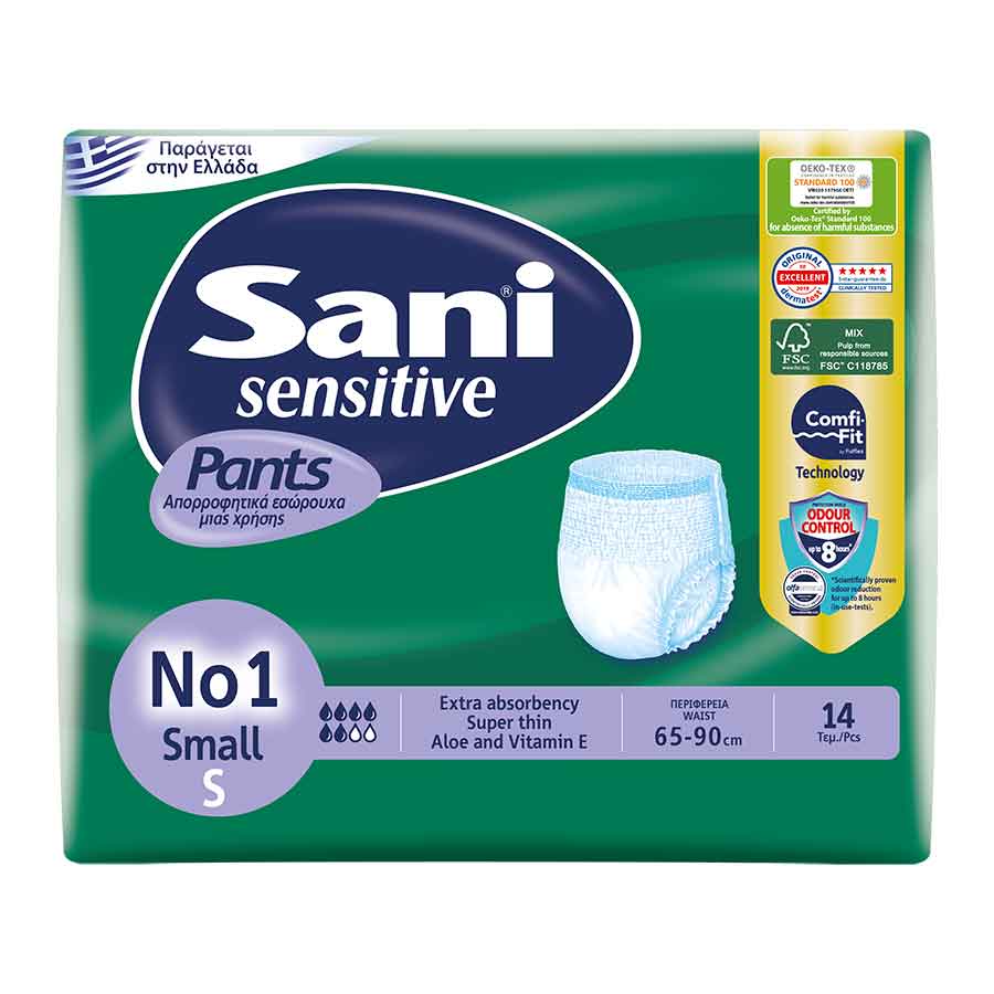 Sani Sensitive Εσώρουχα Ακράτειας Small No1 14τεμ.