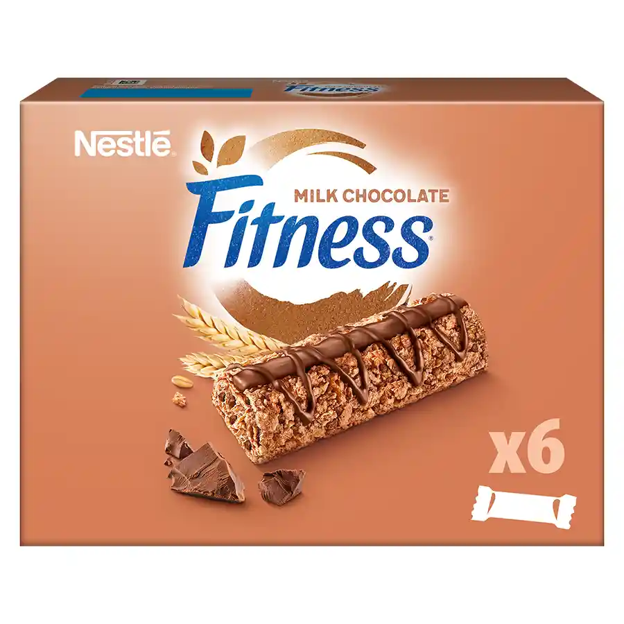 Nestle Fitness Μπάρες Δημητριακών Ολικής Άλεσης Με Σοκολάτα Γάλακτος 6x22,5γρ.