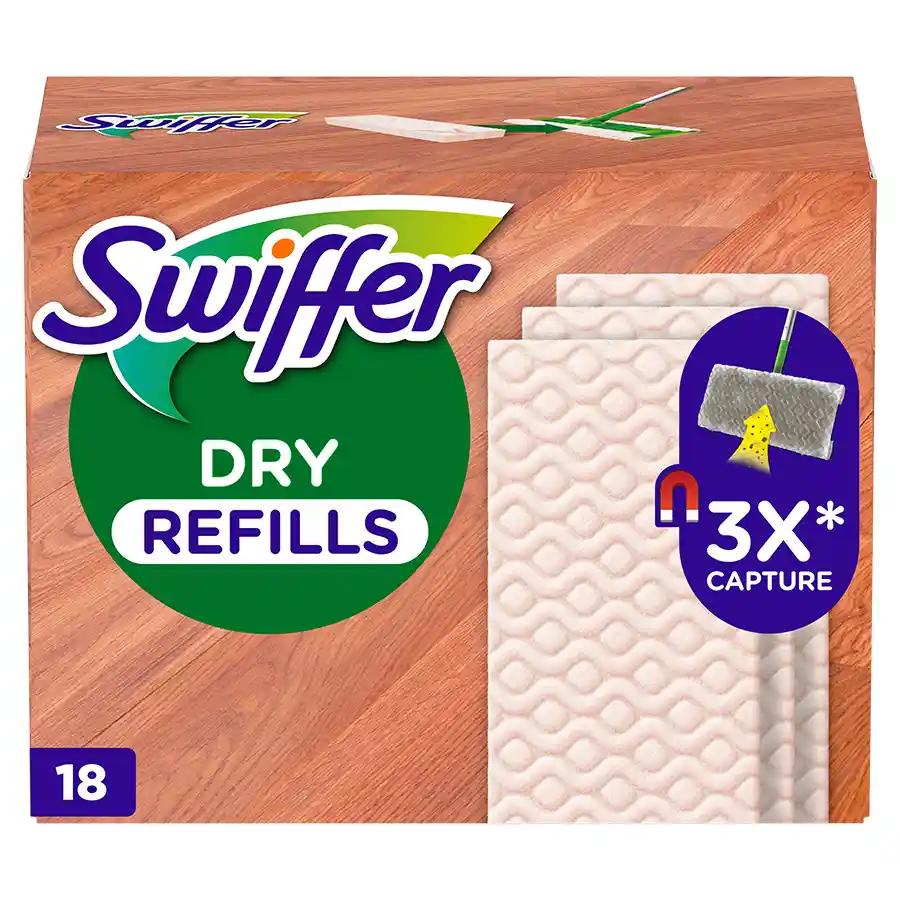 Swiffer Στεγνά Πανάκια Καθαρισμού Για Ξύλο & Παρκέ Ανταλλακτικά 18τεμ.