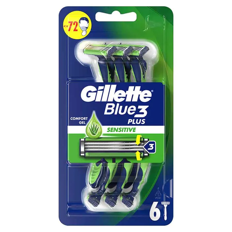 Gillette Blue3 Plus Sensitive Ξυραφάκια Μιας Χρήσης 6τεμ.