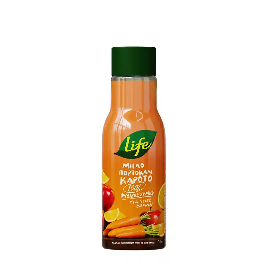 Δέλτα Life Φυσικός Χυμός Μήλο Πορτοκάλι Καρότο 1lt.