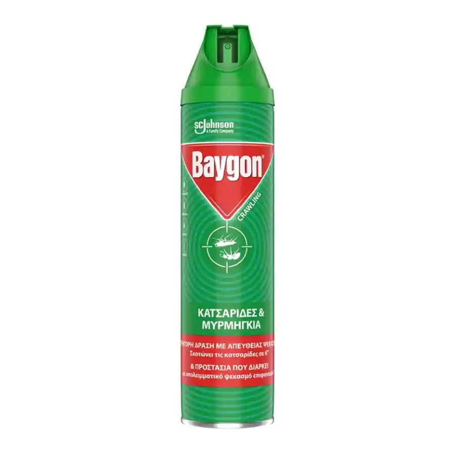 Baygon Κατσαριδοκτόνο Σπρέι Πράσινο Για Κατσαρίδες & Μυρμήγκια 400ml.