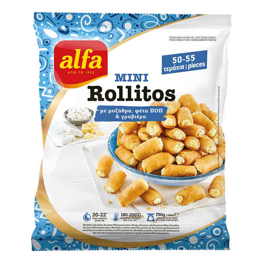 Alfa Rollitos Μυζήθρα Φέτα ΠΟΠ Γραβιέρα Μίνι 750γρ.