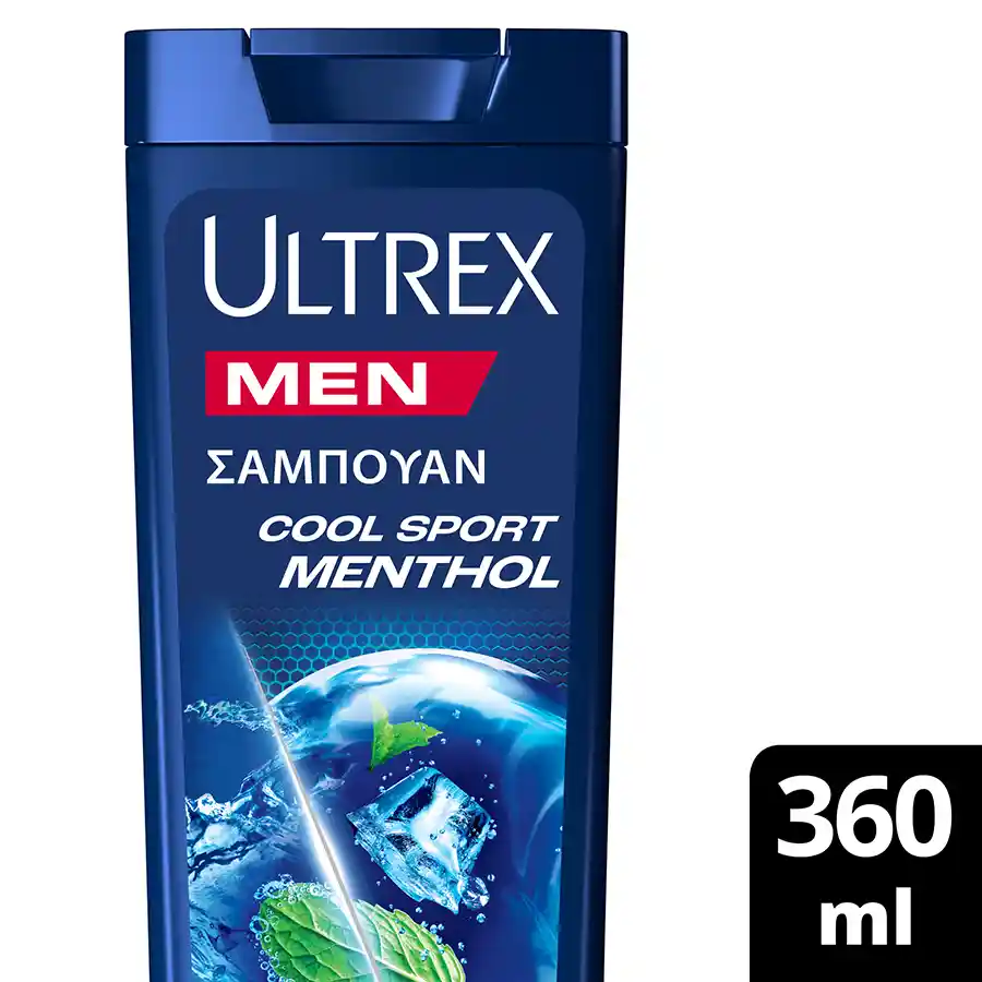Ultrex Men Σαμπουάν Cool Sport Menthol Για Όλους Τους Τύπους Μαλλιών 360ml.