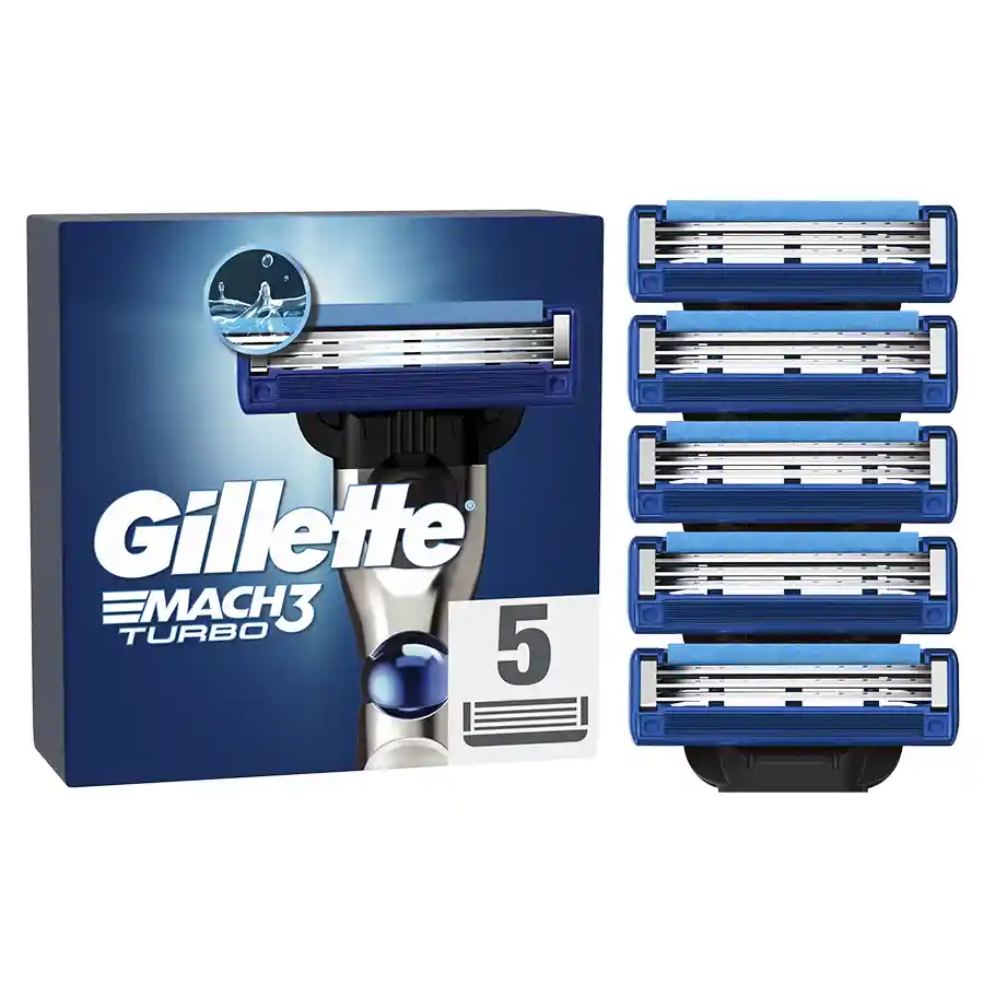 Gillette Mach3 Turbo Ανταλλακτικές Κεφαλές 5τεμ.