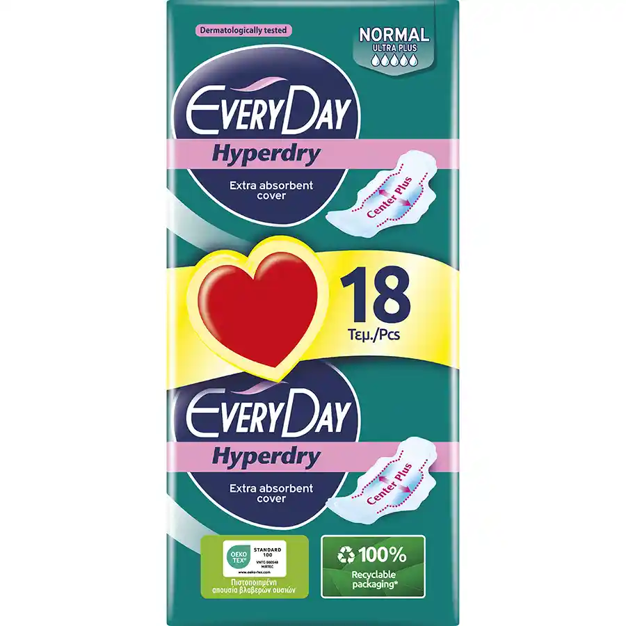 Every Day Hyperdry Σερβιέτες Normal Ultra Plus Economy 18τεμ.