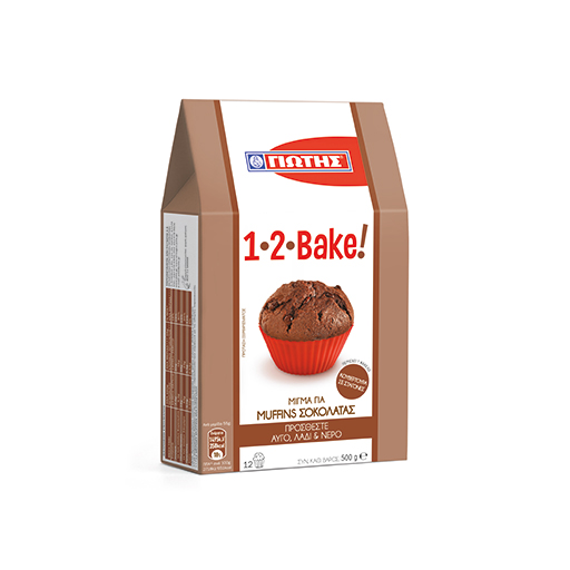 Γιώτης 1-2 Bake Μείγμα Για Muffins Σοκολάτας 500γρ.