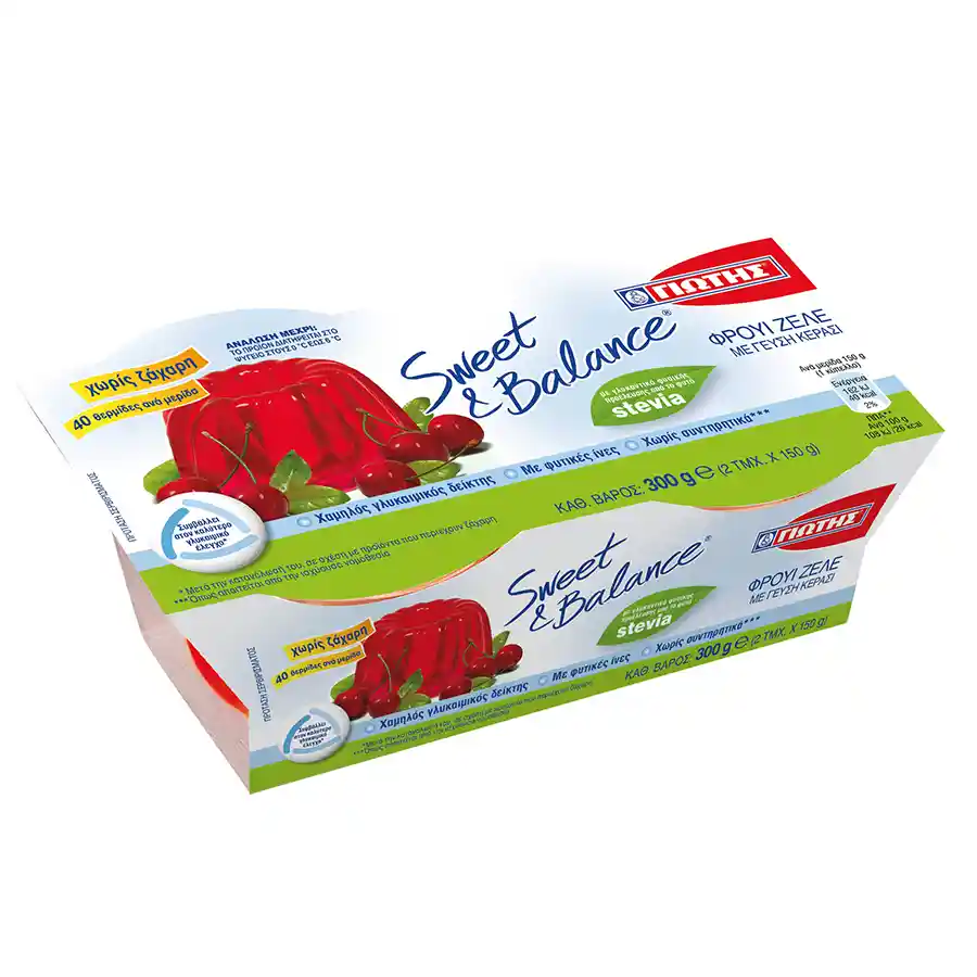 Γιώτης Sweet & Balance Φρουί Ζελέ Κεράσι Χωρίς Ζάχαρη 2x150γρ.