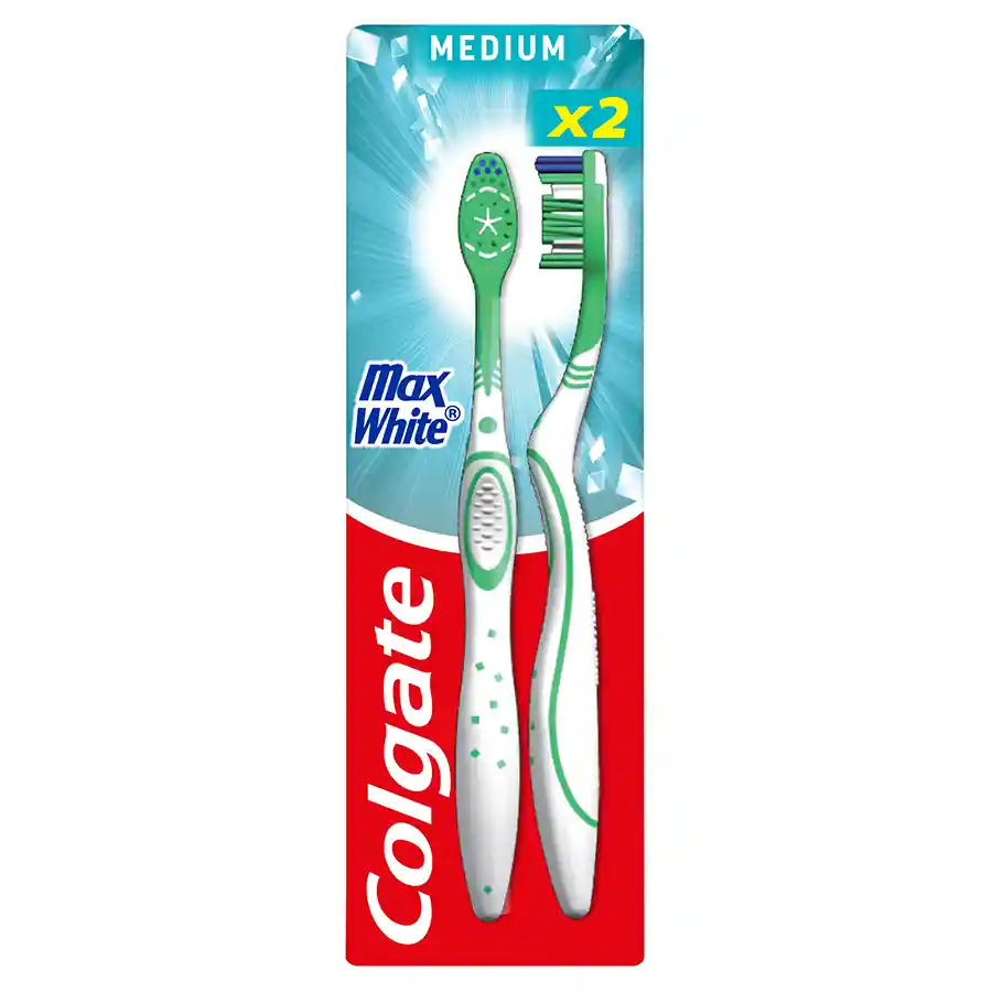 Colgate Max White Οδοντόβουρτσα Μέτρια 2τεμ.