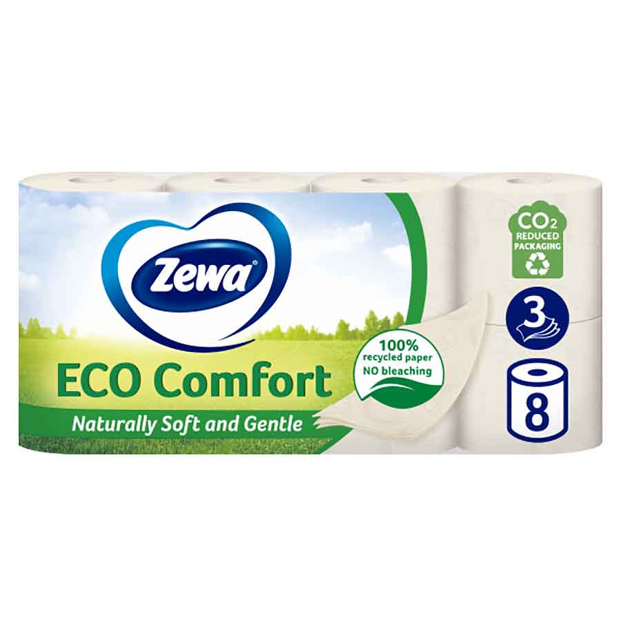 Zewa Χαρτί Υγείας Eco Comfort 3Φύλλων 8τεμ. 752γρ.