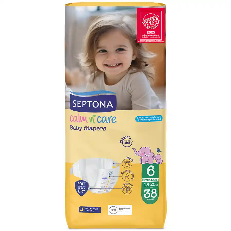 Septona Calm N' Care Βρεφικές Πάνες Extra Large No6 (13-20kg.) 38τεμ.