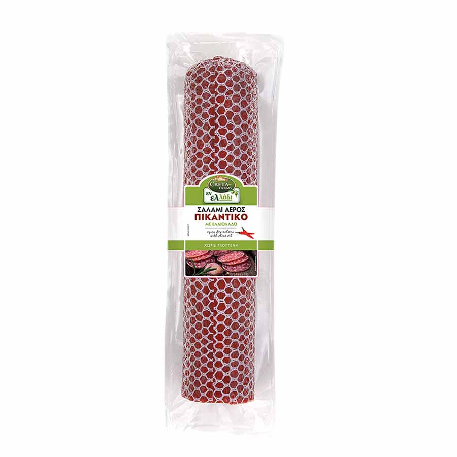 Creta Farms Εν Ελλάδι Σαλάμι Αέρος Πικάντικο Με Ελαιόλαδο