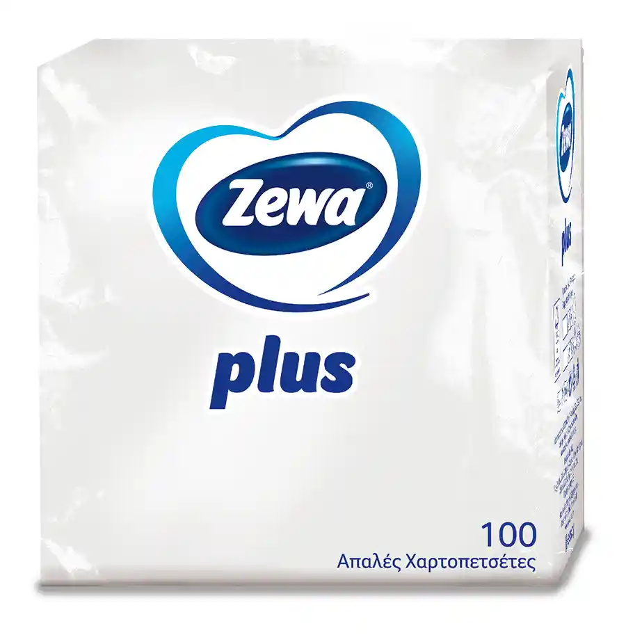 Zewa Χαρτοπετσέτες Plus Λευκές 30x30cm. 100τεμ. 153γρ.