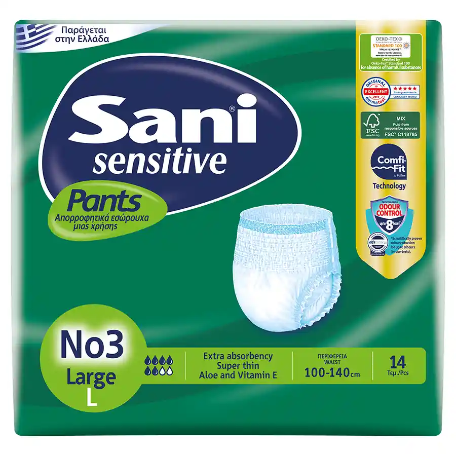 Sani Sensitive Εσώρουχα Ακράτειας Large Nο3 14τεμ.