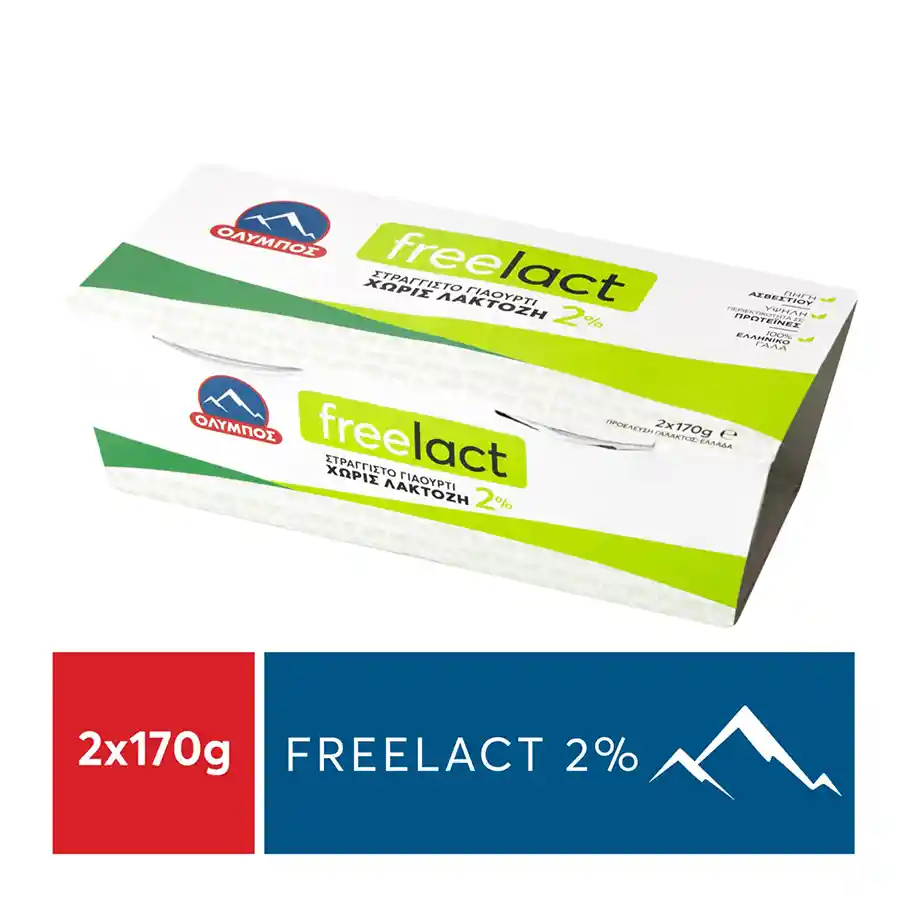 Όλυμπος Freelact Γιαούρτι Στραγγιστό 2% Λιπαρά Χωρίς Λακτόζη 2x170γρ.
