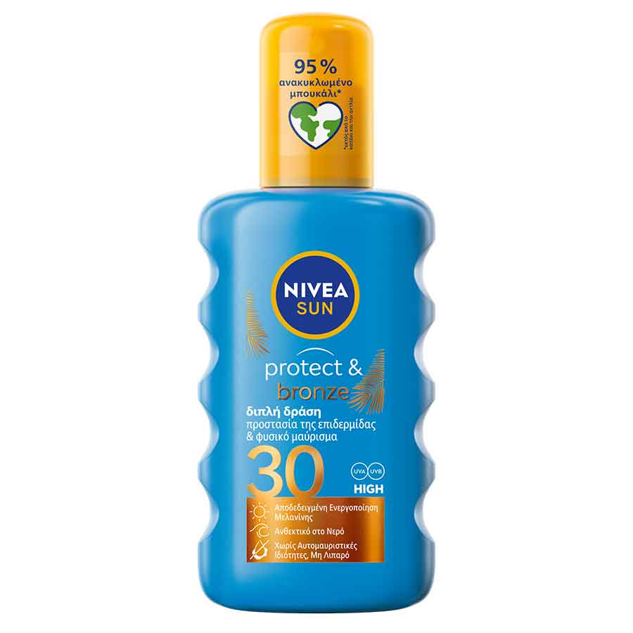 Nivea Sun Protect & Bronze Αντηλιακό Σπρέι SPF30 200ml.