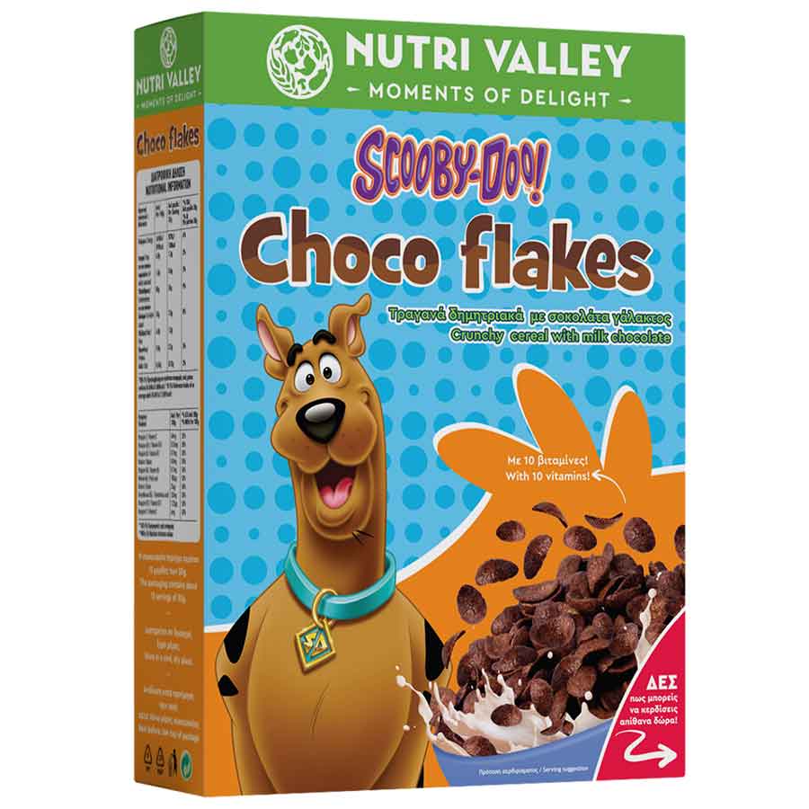 Nutri Valley Scooby Doo Δημητριακά Choco Flakes 375γρ.