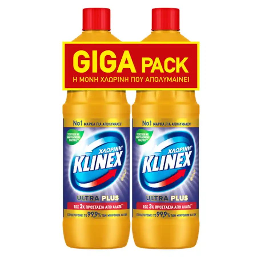Klinex Ultra Plus Χλωρίνη Gold Giga Pack 2x1,2lt.