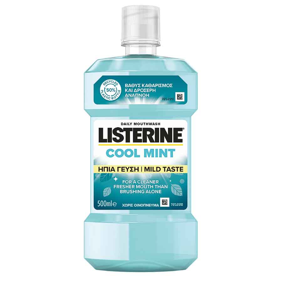 Listerine Cool Mint Στοματικό Διάλυμα Mild 500ml.