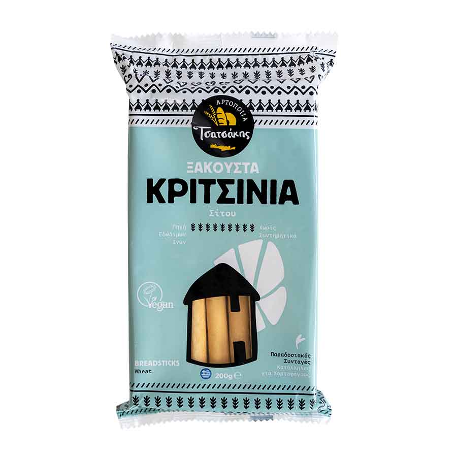 Τσατσάκης Κριτσίνια Ξακουστά Σίτου Αφράτα Vegan 200γρ.
