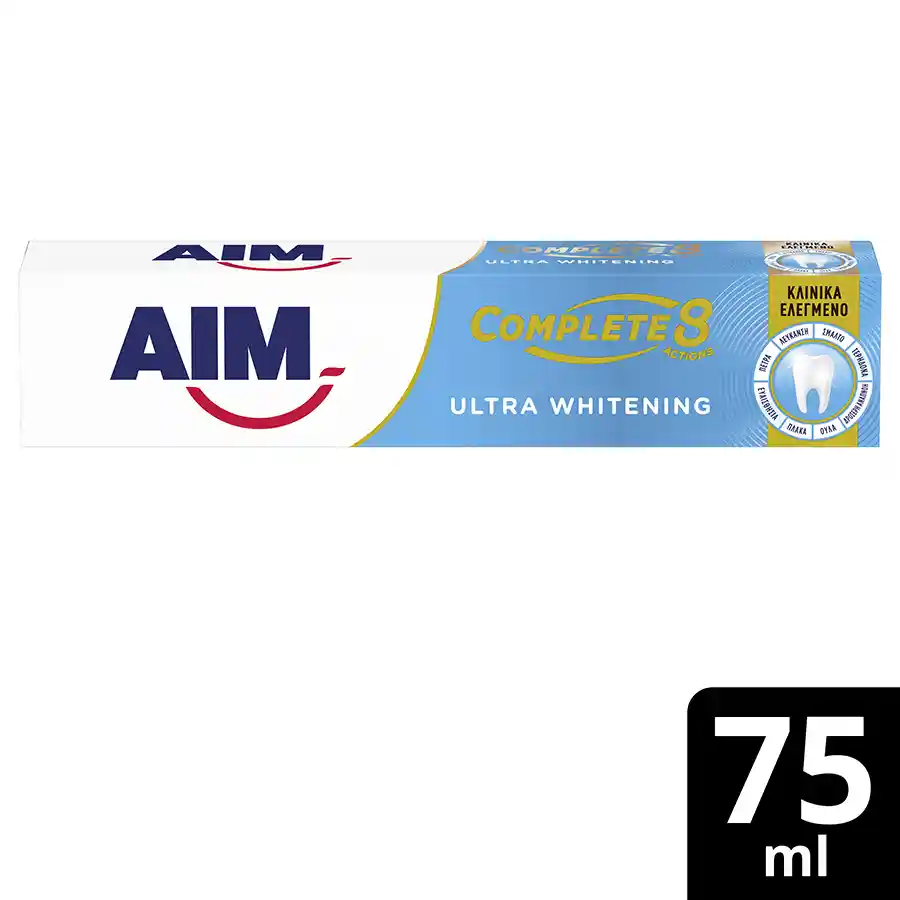 Aim Complete 8 Actions Οδοντόκρεμα Ultra White 75ml.