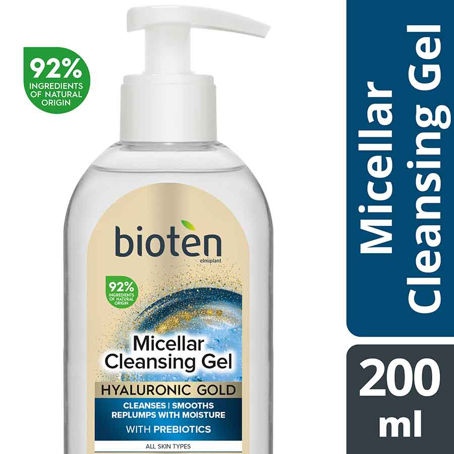 Bioten Hyaluronic Gold Gel Καθαρισμού Για Κάθε Τύπο Επιδερμίδας 200ml.