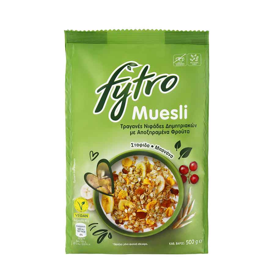 Fytro Muesli Τραγανές Νιφάδες Δημητριακών Χωρίς Ζάχαρη 500γρ.
