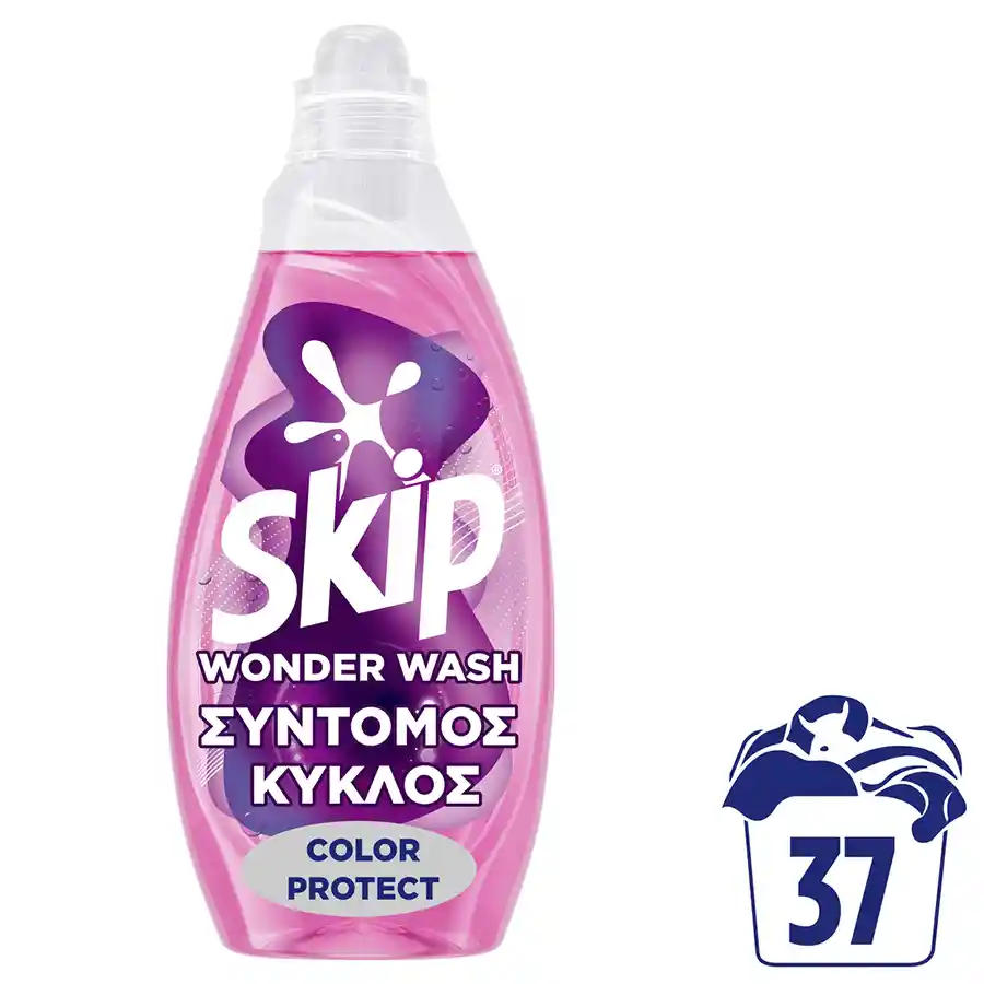 Skip Wonder Wash Υγρό Απορρυπαντικό Πλυντηρίου Ρούχων Color Protect 37mez. 1,48lt.