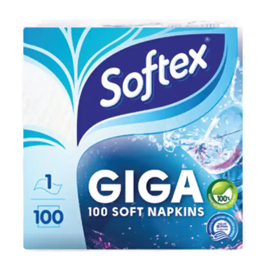 Softex Χαρτοπετσέτες Giga Λευκές 100Φύλλα 153γρ.