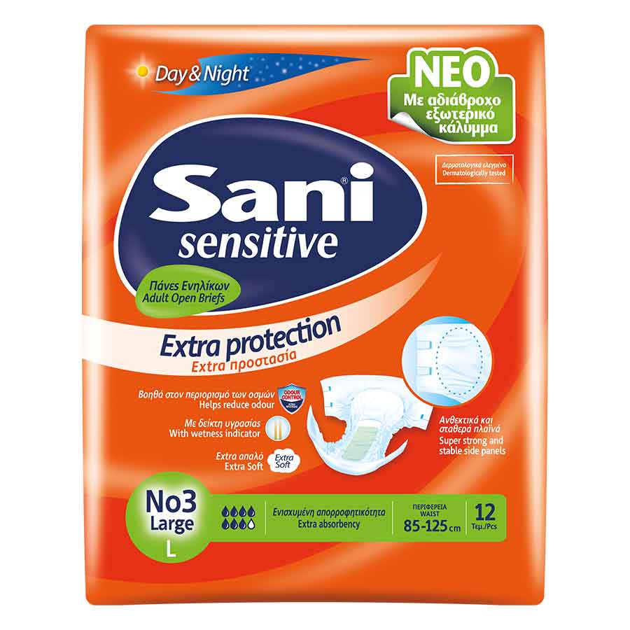 Sani Sensitive Πάνες Ακράτειας No3 Large 12τεμ.