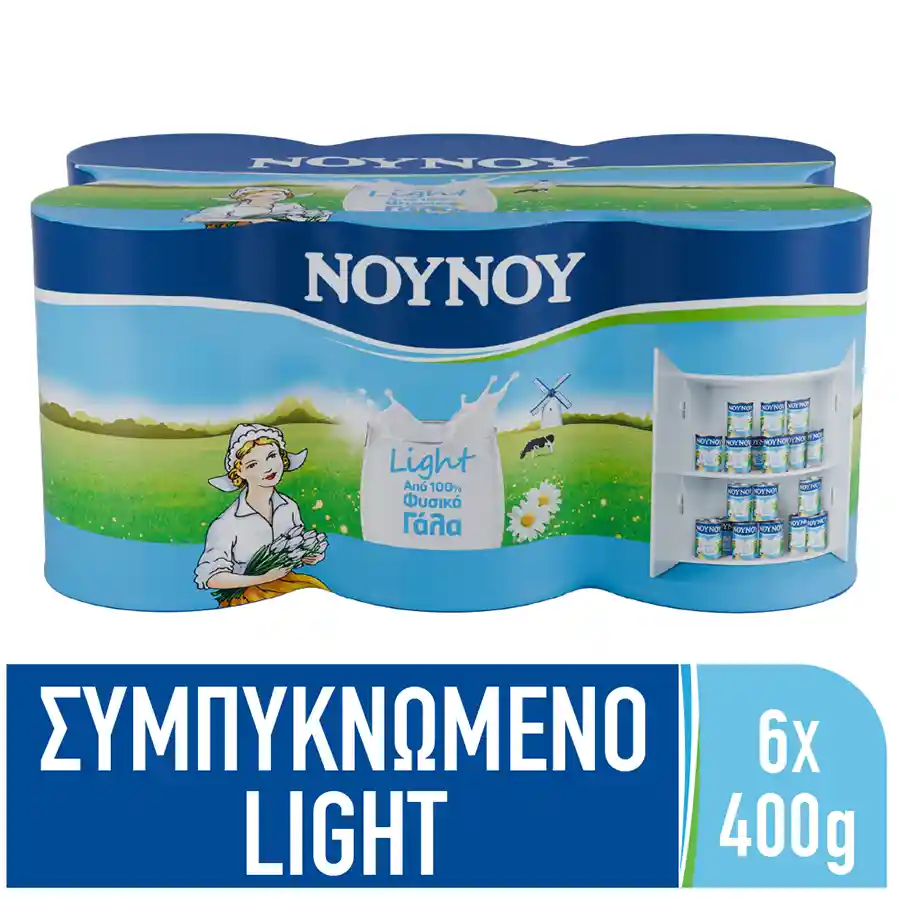 Νουνού Γάλα Συμπυκνωμένο Light 6x400γρ.