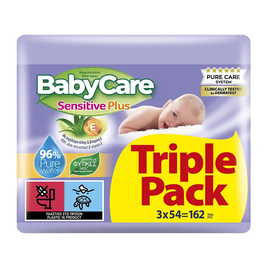 Babycare Sensitive Plus Μωρομάντηλα 3x54τεμ.