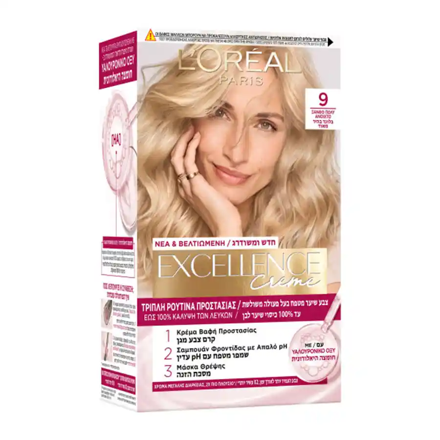 L'oreal Paris Excellence Βαφή Μαλλιών No9 Ξανθό Πολύ Ανοιχτό 48ml.