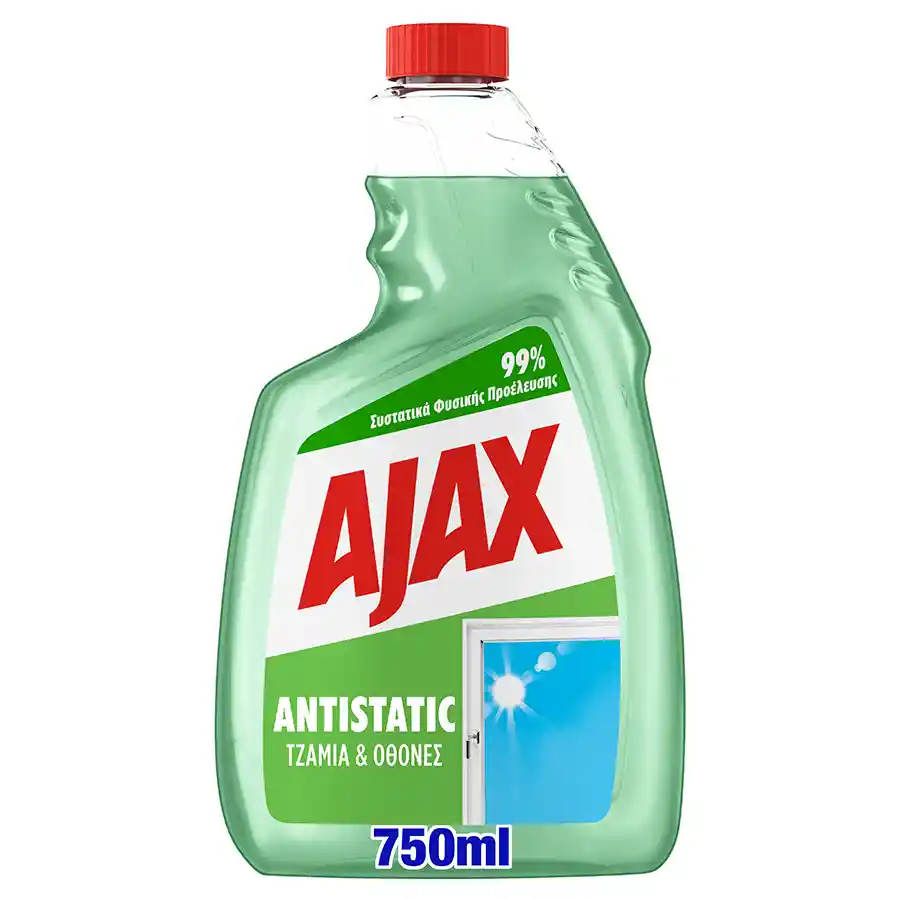 Ajax Antistatic Καθαριστικό Τζαμιών Ανταλλακτικό 750ml.