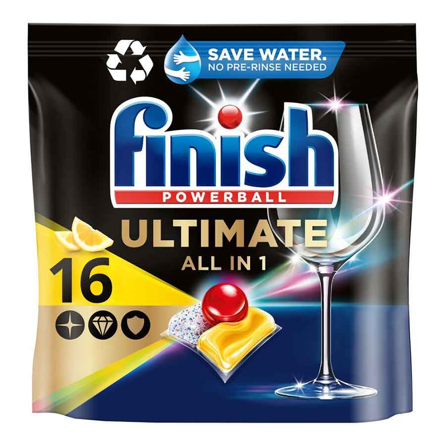 Finish Ultimate All In 1 Ταμπλέτες Πλυντηρίου Πιάτων Λεμόνι 16τεμ.