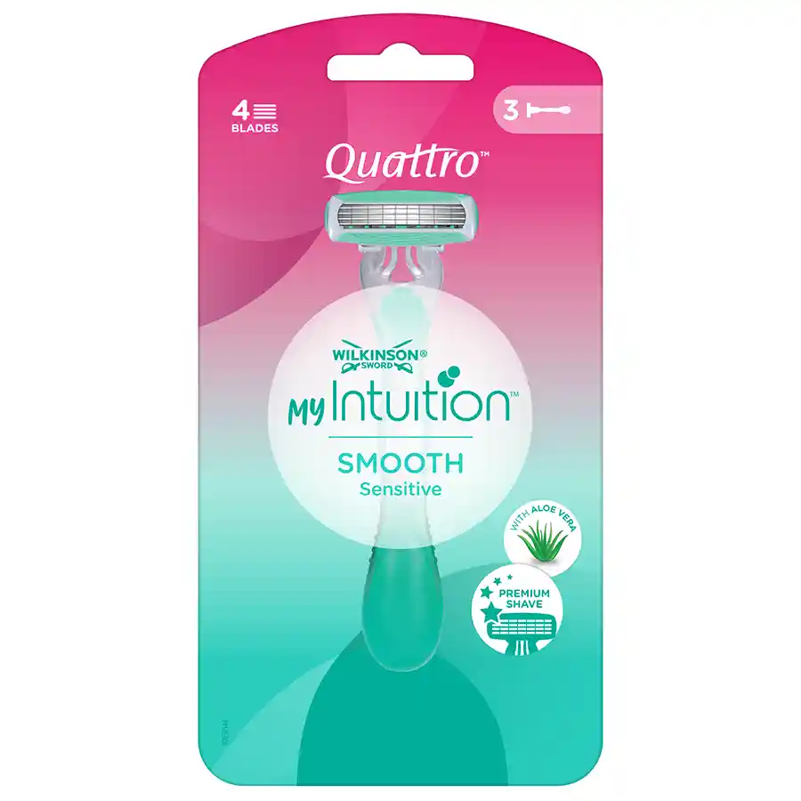 Wilkinson Quattro Smooth Ξυραφάκι Sensitive 4Λεπίδων 3τεμ.