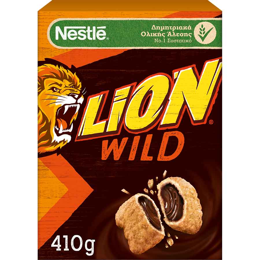 Nestle Lion Δημητριακά Ολικής Άλεσης Wild Με Καραμέλα & Σοκολάτα 410γρ.