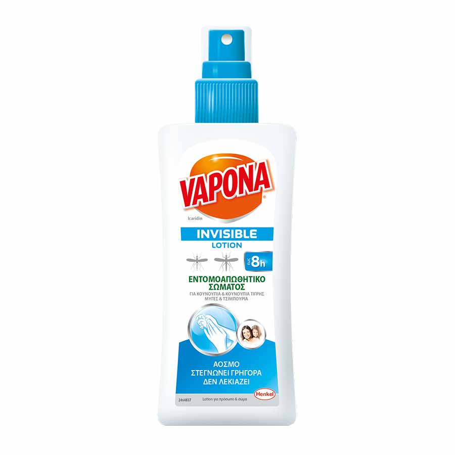 Vapona Invisible Εντομοαπωθητική Λοσιόν Σώματος Σπρέι 100ml.