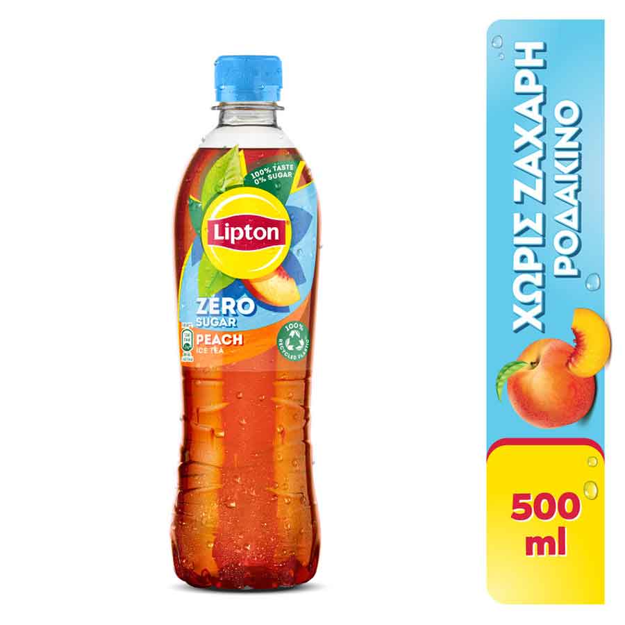 Lipton Κρύο Τσάι Ροδάκινο Χωρίς Ζάχαρη 500ml.