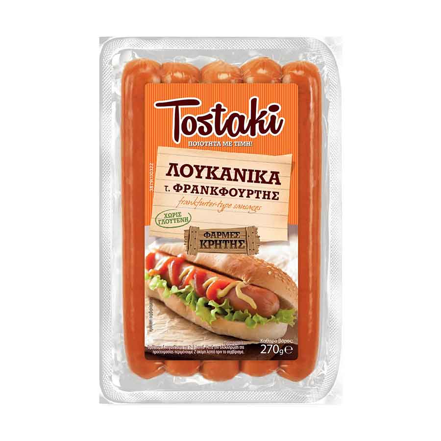 Φάρμες Κρήτης Tostaki Λουκάνικα Τύπου Φρανκφούρτης 270γρ.