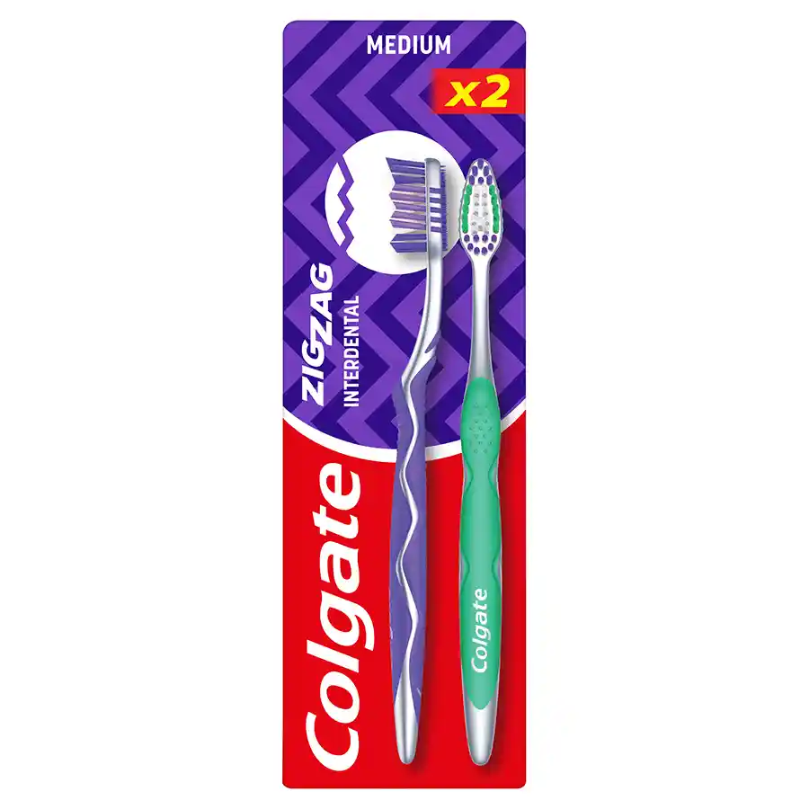 Colgate Zig Zag Οδοντόβουρτσα Μέτρια 2τεμ.