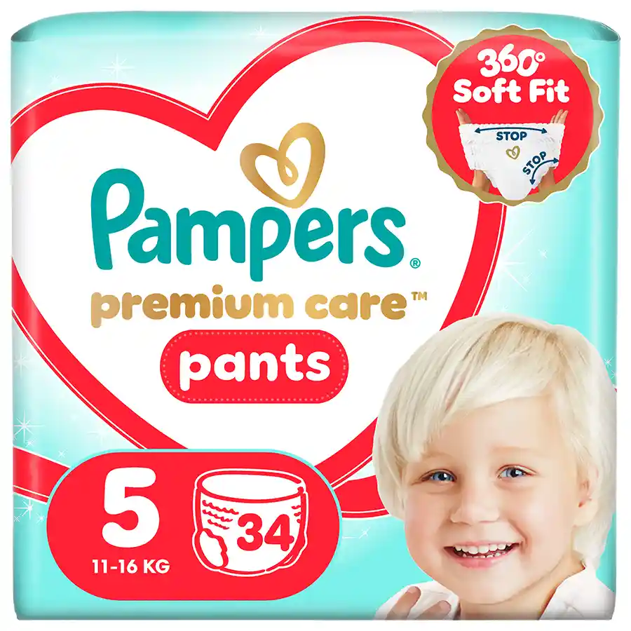 Pampers Premium Care Pants Πάνες Βρακάκι Nο5 (11-16kg.) Jumbo Pack 34τεμ.