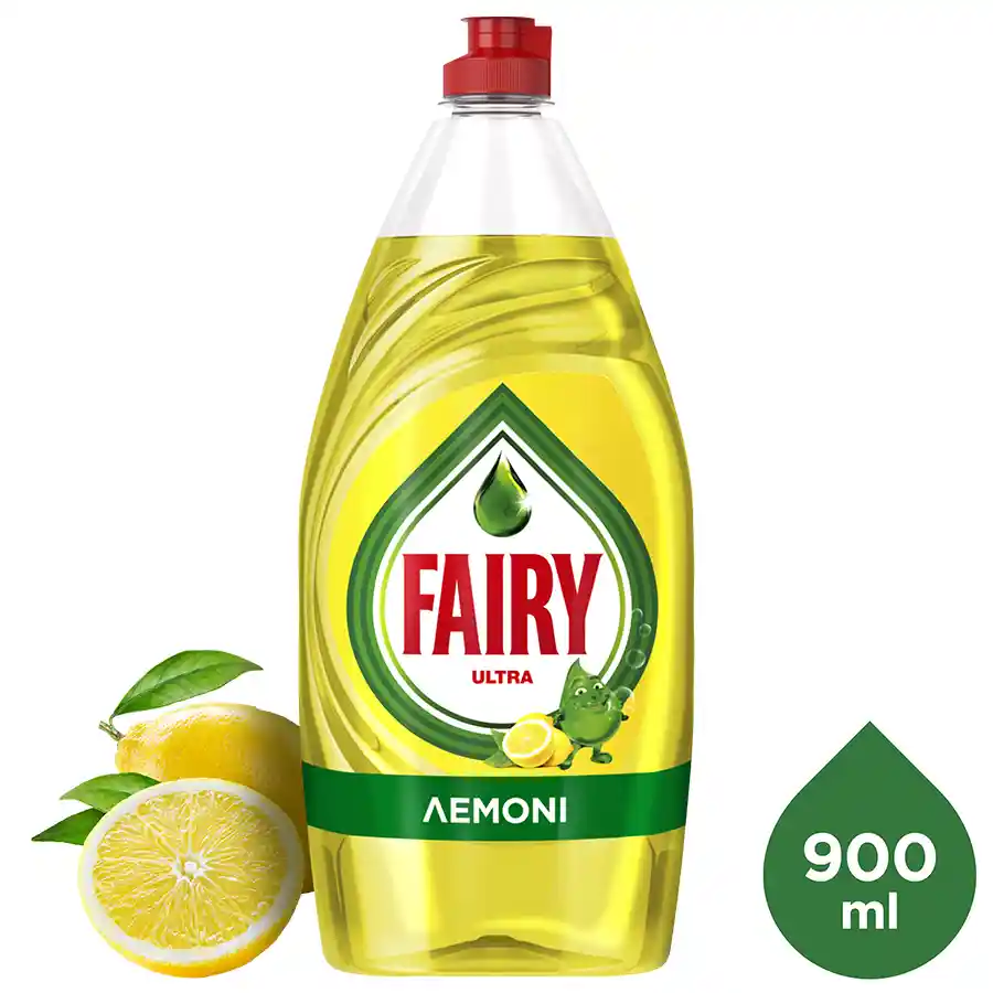 Fairy Ultra Υγρό Απορρυπαντικό Πιάτων Λεμόνι 900ml.