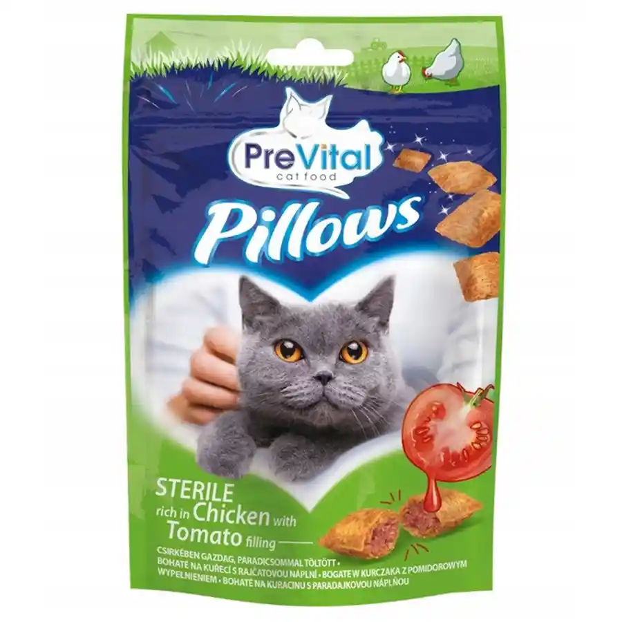 Prevital Σνακ Γάτας Pillow Κοτόπουλο & Ντομάτα 60γρ.