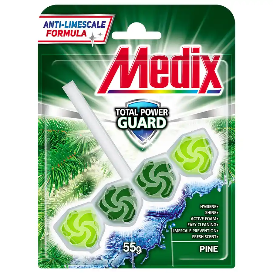 Medix Wc Total Power Guard Στερεό Μπλόκ Τουαλέτας Πεύκο 55γρ.