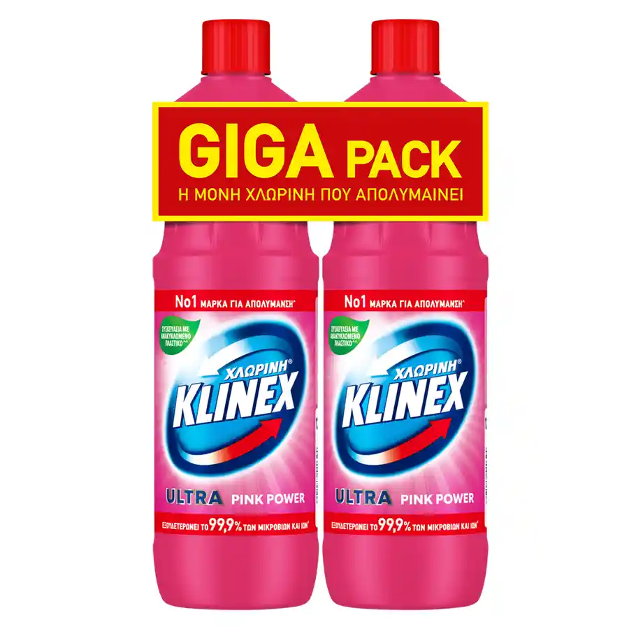 Klinex Ultra Χλωρίνη Pink Power Giga Pack 2x1,25lt.